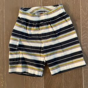 Tea Collection Striped Kids Shorts - Black, White, Green
